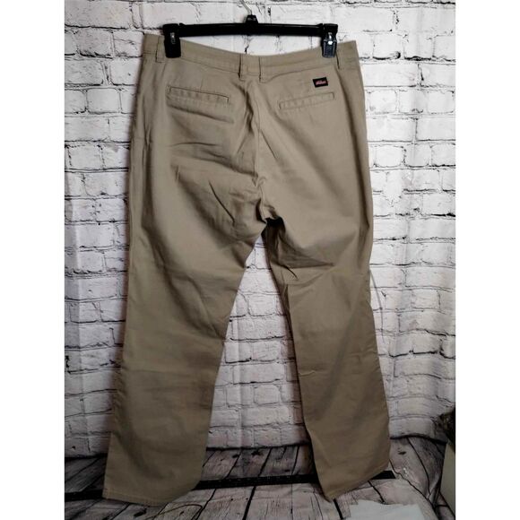 Dickies Womens Tan Straight Leg Chino Style Flat Front Size 12R - Picture 3 of 8
